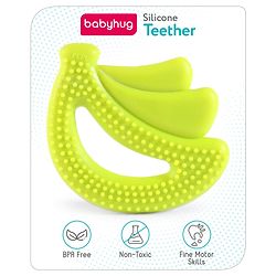 Babyhug  Banana Shaped Silicone Teether - Green