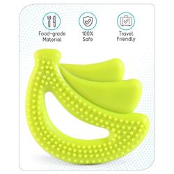 Babyhug  Banana Shaped Silicone Teether - Green