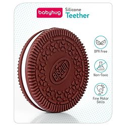 Babyhug Cookie Shaped Silicone Teether - Brown