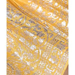 Babyhug Sleeveless Embrodered Choli with Foil Printed Pleated Lehenga and Dupatta - Mustard