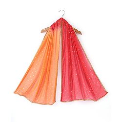 Babyhug Sleeveless Embroidered Choli with Pattola Lehenga and Dupatta Set - Red