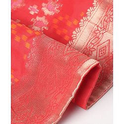 Babyhug Sleeveless Embroidered Choli with Pattola Lehenga and Dupatta Set - Red