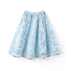 Babyhug Half Sleeves Sequenced Choli with Sequenced Lehenga and Dupatta Set - Sky Blue