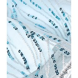 Babyhug Half Sleeves Sequenced Choli with Sequenced Lehenga and Dupatta Set - Sky Blue