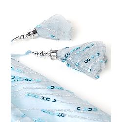 Babyhug Half Sleeves Sequenced Choli with Sequenced Lehenga and Dupatta Set - Sky Blue