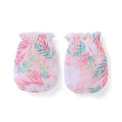 Babyhug 100% Cotton Knit Cap Mittens & Booties Floral Print - Pink