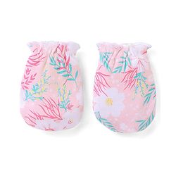 Babyhug 100% Cotton Knit Cap Mittens & Booties Floral Print - Pink