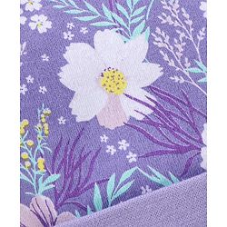 Babyhug 100% Cotton Interlock Knit Cap Mittens And Booties Floral Print - Purple