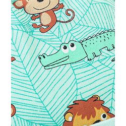 Babyhug 100% Cotton Knit Cap Animal Print- Green