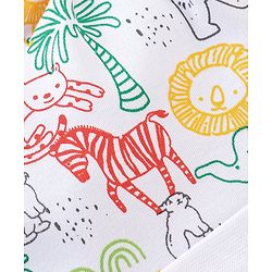 Babyhug 100% Cotton Knit Cap Animal Print- White