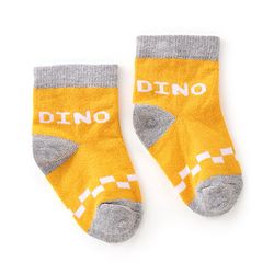 Cute Walk by Babyhug Anti Bacterial Ankle Length Non Terry Socks Avocado Design Pack of 3  - Yellow & Orange