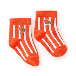 Cute Walk by Babyhug Anti Bacterial Ankle Length Non Terry Socks Avocado Design Pack of 3  - Yellow & Orange