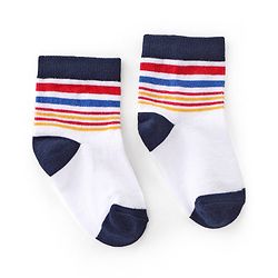 Cutewalk By Babyhug Anti Bacterial Ankle Length Socks Teddy Print Pack Of 3 - White & Blue