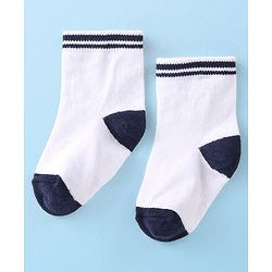 Cute Walk by Babyhug Anti Bacterial Ankle Length Socks Striped Pack Of 5 - White Black & Grey