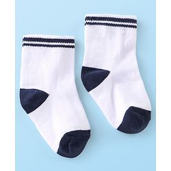 Cute Walk by Babyhug Anti Bacterial Ankle Length Socks Striped Pack Of 5 - White Black & Grey