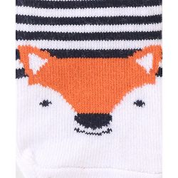Cute Walk by Babyhug Cotton Knit Anti Bacterial Ankle Length Bear Design Socks Pack of 3 - Multicolour