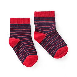 Cutewalk By Babyhug Anti Bacterial Ankle Length Socks Striped & Star Print Pack Of 5 - Red Blue & White