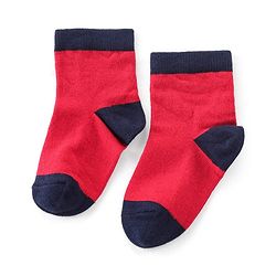 Cutewalk By Babyhug Anti Bacterial Ankle Length Socks Striped & Star Print Pack Of 5 - Red Blue & White