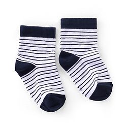 Cutewalk By Babyhug Anti Bacterial Ankle Length Socks Striped & Star Print Pack Of 5 - Red Blue & White