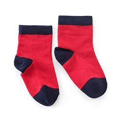 Cutewalk By Babyhug Anti Bacterial Ankle Length Socks Striped & Star Print Pack Of 5 - Red Blue & White