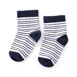 Cutewalk By Babyhug Anti Bacterial Ankle Length Socks Striped & Star Print Pack Of 5 - Red Blue & White