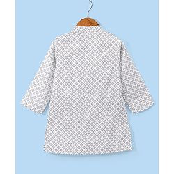 Babyhug Cotton Printed Full Sleeves Kurta with Dhoti Set - White