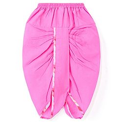 Babyhug Woven Full Sleeves Chevron Printed Kurta & Dhoti Set - Pink