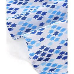 Babyhug Cotton Full Sleeves Lurex Printed Kurta Pyjama Set - Blue