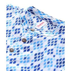Babyhug Cotton Full Sleeves Lurex Printed Kurta Pyjama Set - Blue