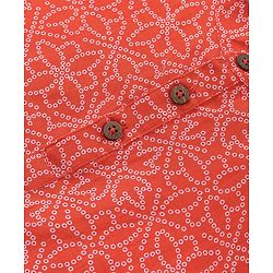 Babyhug Cotton Lurex Woven Full Sleeves All  Over Printed Kurta and Dhoti Set - Red