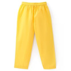 Babyhug 100% Cotton Lurex Full Sleeves Printed Kurta Pyjama Set - Yellow
