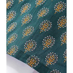 Babyhug 100% Cotton Woven Full Sleeves Kurta Pyjama Set Digital Floral Print - Green