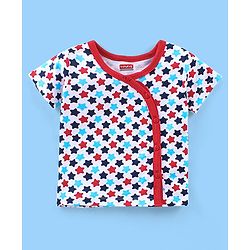 Babyhug 100% Cotton Knit Antibacterial Vest with Star Print Pack of 5 - Multicolour