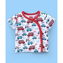 Babyhug 100% Cotton Knit Antibacterial Vest with Star Print Pack of 5 - Multicolour