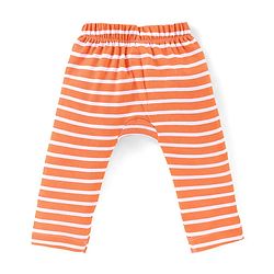 Babyhug Cotton Full Length Diaper Pants Stripes & Tiger Print Pack of 3- Blue Orange & White
