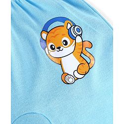 Babyhug Cotton Full Length Diaper Pants Stripes & Tiger Print Pack of 3- Blue Orange & White