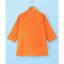 Babyhug 100% Cotton Woven Full Sleeves  Dobby  Kurta Pajama Set - Orange