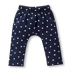 Babyhug Full Length Cotton Diaper Pants Heart Print Pack of 3 - Blue & Pink