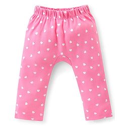 Babyhug Full Length Cotton Diaper Pants Heart Print Pack of 3 - Blue & Pink