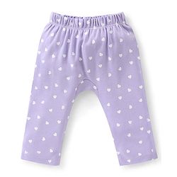 Babyhug Full Length Cotton Diaper Pants Heart Print Pack of 3 - Blue & Pink