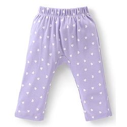 Babyhug Full Length Cotton Diaper Pants Heart Print Pack of 3 - Blue & Pink