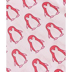 Babyhug 100% Cotton Woven Full Sleeves Penguin Printed Kurta Dhoti Set - Red & White