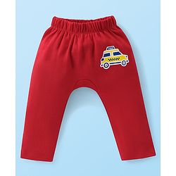 Babyhug Cotton Knit Full Length Diaper Pants Striped & Car Printed Pack of 3 - Multicolour