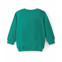 Babyhug Cotton Knit Full Sleeves Sweatshirt With Tiger Graphics- Green