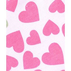 Babyhug 100% Cotton Knit Cap Mittens & Booties Heart Print Pink - Diameter 9 cm