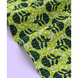 Babyhug Cotton Full Sleeves Floral Printed Kurta & Pyjama Set - Green
