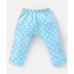 Babyhug Cotton Full Length Diaper Pants Striped & Vehicles Printed Pack of 3 - Blue & White