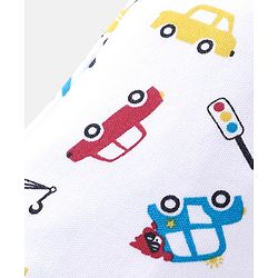 Babyhug Cotton Full Length Diaper Pants Striped & Vehicles Printed Pack of 3 - Blue & White