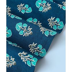 Babyhug Cotton Woven Full Sleeves Floral Printed Kurta & Dhoti Set - Indigo & White