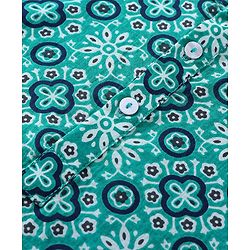 Babyhug 100% Cambric Full Sleeve Printed Kurta With Solid Dhoti Set - Teal Blue